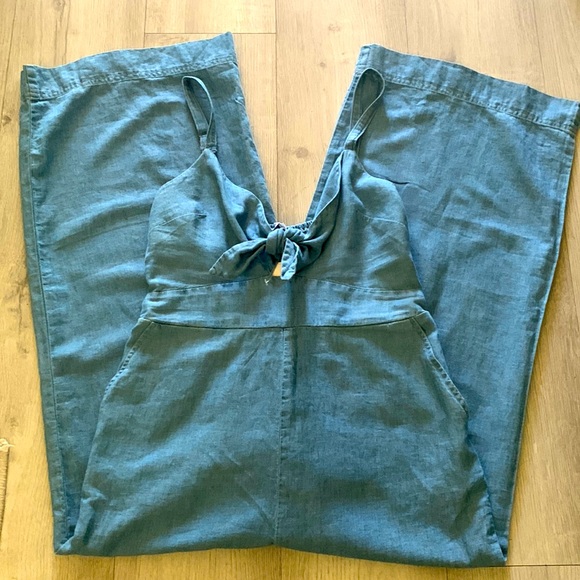 Splendid Luau Tie Front Jumpsuit - Picture 4 of 8